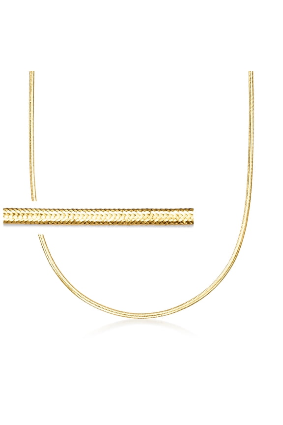Italian 2mm Flex Necklace With 18kt Gold Over Sterling, Women's, Adult