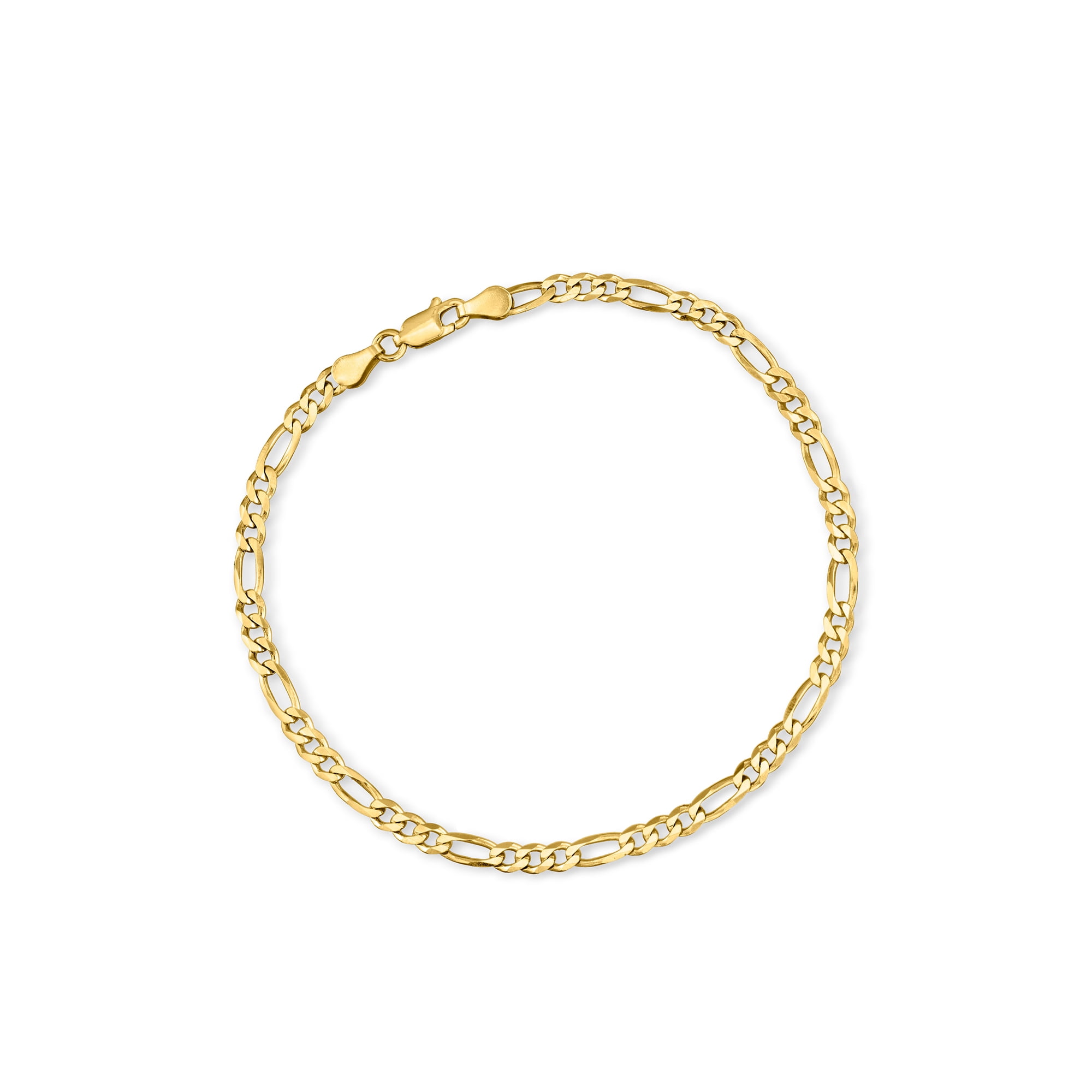 Ross-Simons Italian 3.5mm 18kt Gold Over Sterling Figaro-Link Anklet, Women's, Adult