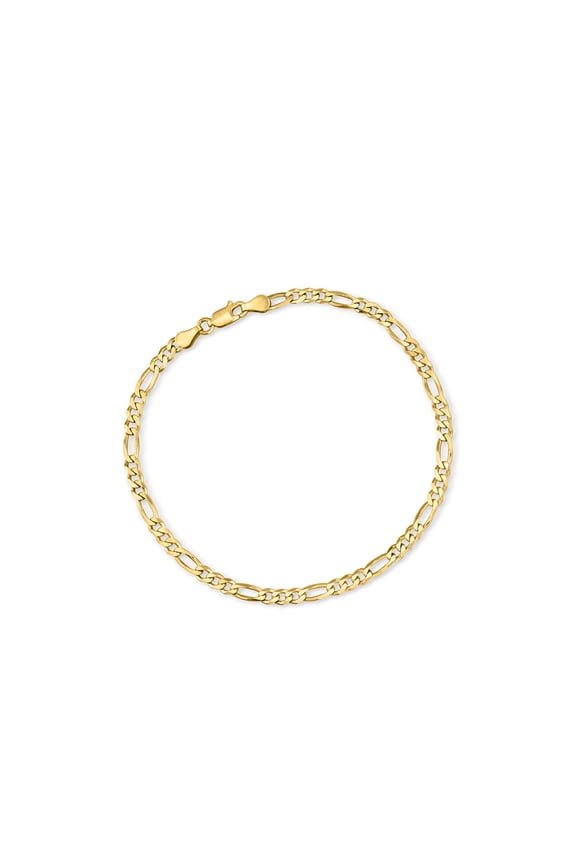 Italian 3.5mm 18kt Gold Over Sterling Figaro-Link Anklet, Women's, Adult