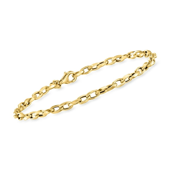Ross-Simons Italian 3mm 18kt Yellow Gold Twisted Cable-Chain Bracelet, Women's, Adult