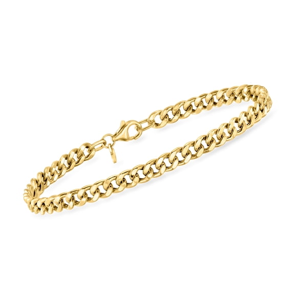 Ross-Simons Italian 4mm 14kt Yellow Gold Curb-Link Bracelet, Women's, Adult