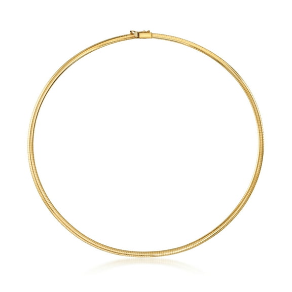 Ross-Simons Italian 4mm 14kt Yellow Gold Omega Necklace, Women's, Adult