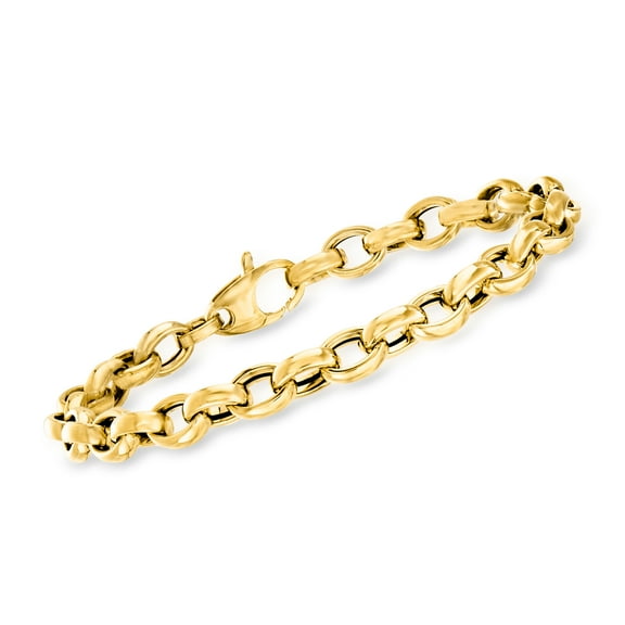 Ross-Simons Italian 6mm Cable-Link Bracelet in 14kt Yellow Gold, Women's, Adult