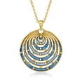 thumbnail image 1 of Ross-Simons Italian Blue Enamel Circle Pendant Necklace in 18kt Gold Over Sterling, Women's, Adult, 1 of 6
