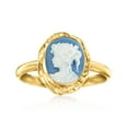 thumbnail image 1 of Ross-Simons Italian Blue Porcelain Cameo Ring in 18kt Gold Over Sterling, Women's, Adult, 1 of 5