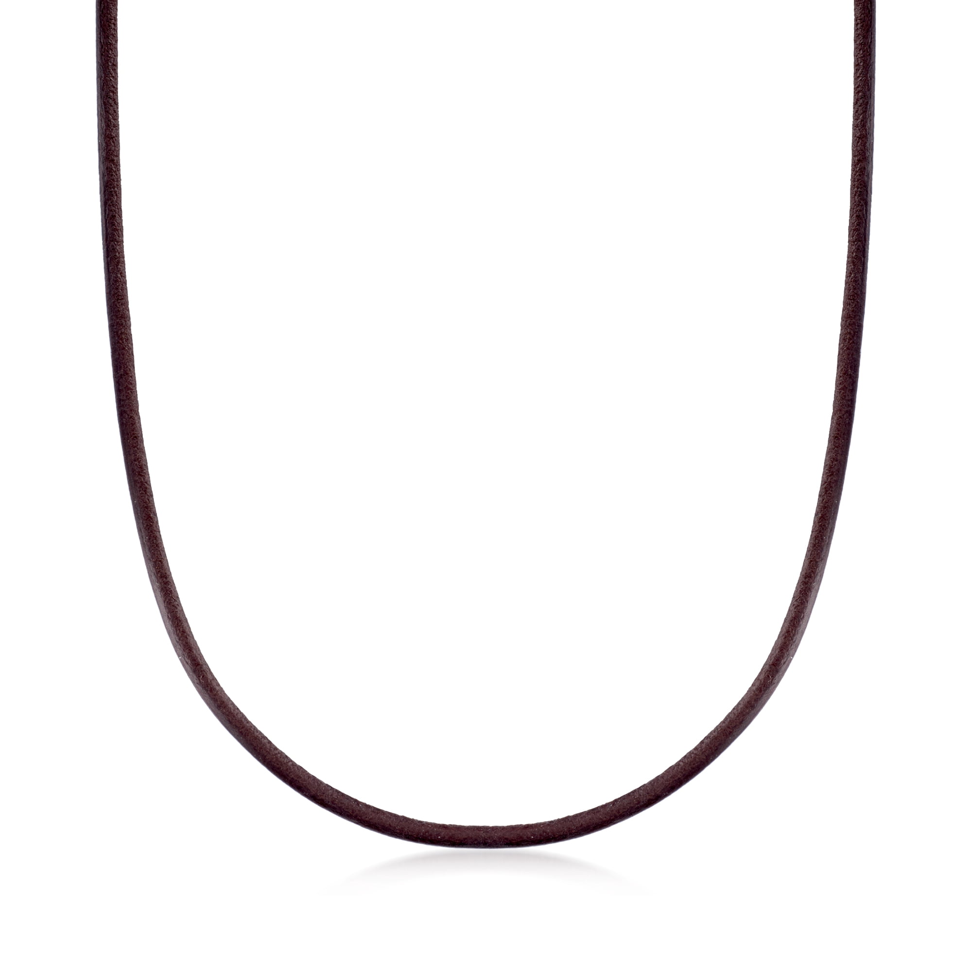 Ross-Simons Italian Brown Leather Cord Necklace With Sterling Silver, Women's, Adult