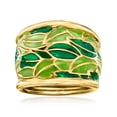 thumbnail image 1 of Ross-Simons Italian Green Enamel Leaf Dome Ring in 18kt Gold Over Sterling, Women's, Adult, 1 of 4