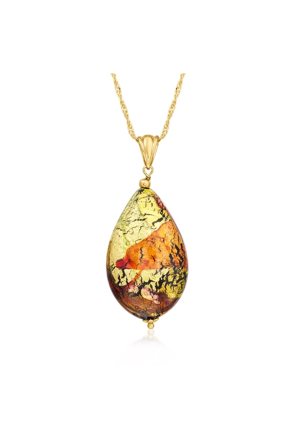 Italian Multicolored Murano Glass Pendant Necklace in 18kt Gold Over Sterling, Women's, Adult