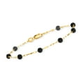 thumbnail image 1 of Ross-Simons Italian Onyx Bead Station Bracelet in 18kt Yellow Gold, Women's, Adult, 1 of 5