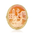 thumbnail image 1 of Ross-Simons Italian Orange Shell Venetian Gondola Cameo Ring in 18kt Gold Over Sterling, Women's, Adult, 1 of 4