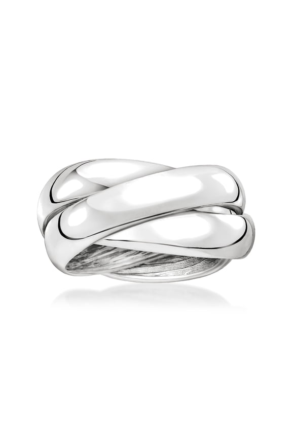 Italian Rhodium-Plated Rolling Ring, Women's, Adult