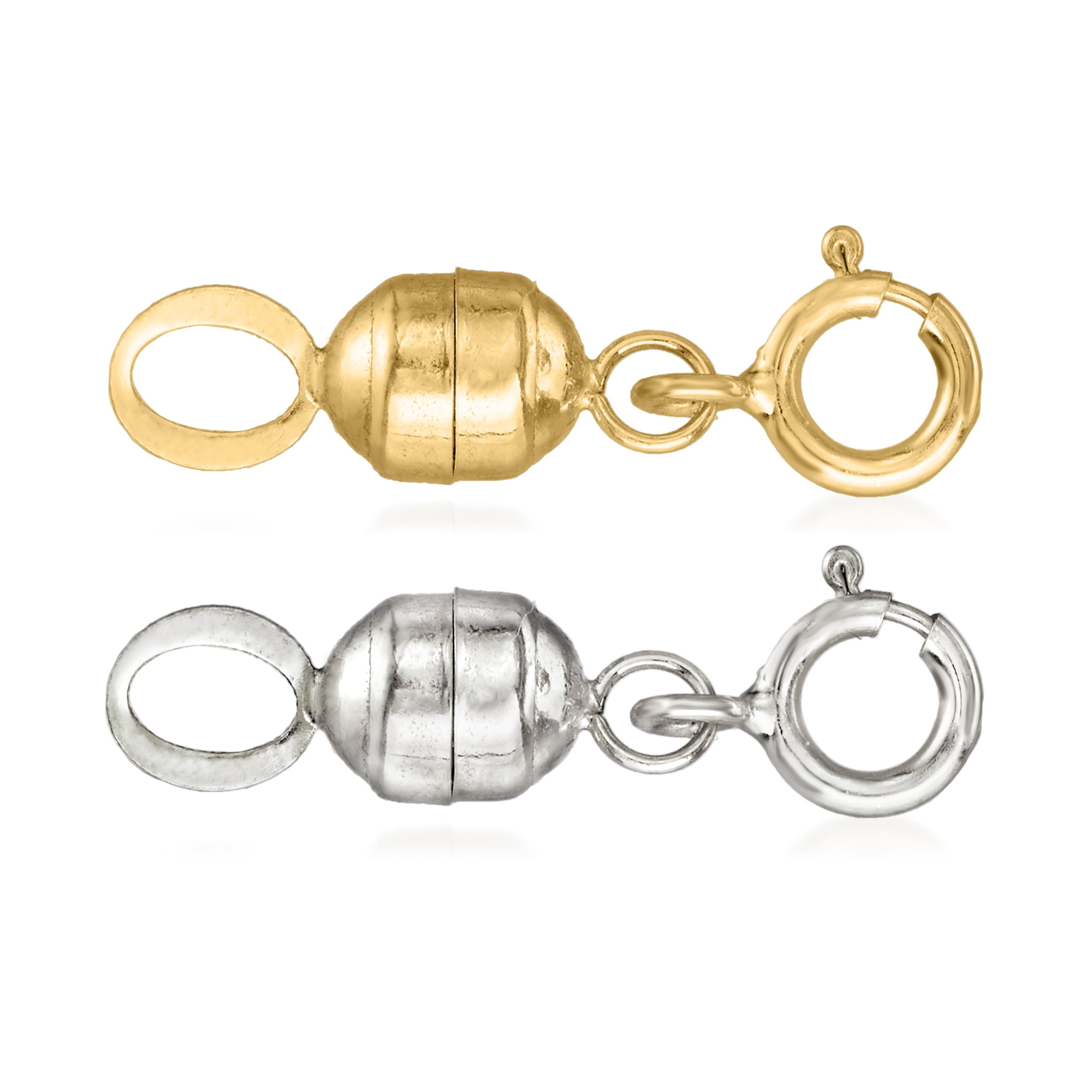Ross-Simons Italian Set Of 2 Small Magnetic Clasp Converters: 14kt Yellow Gold and 14kt White Gold, Women's, Adult