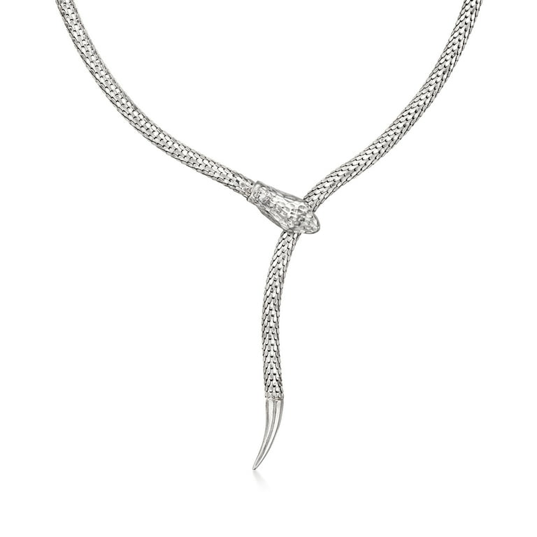 Ross Simons Italian Sterling Silver Adjustable Snake Necklace Women s Adult Walmart