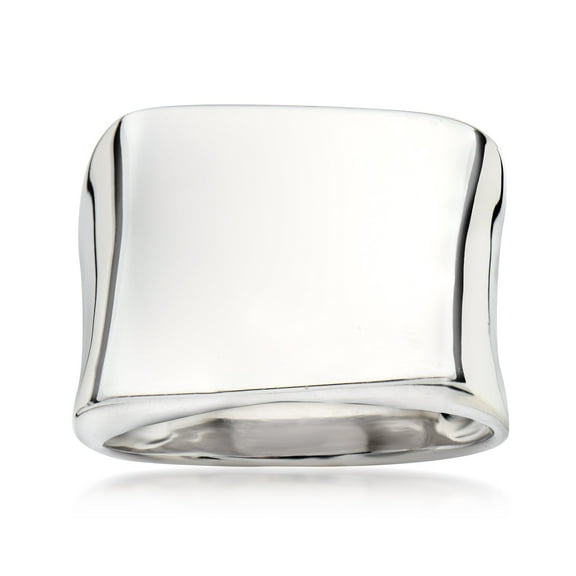 Ross-Simons Italian Sterling Silver Asymmetrical Square-Top Ring, Women's, Adult