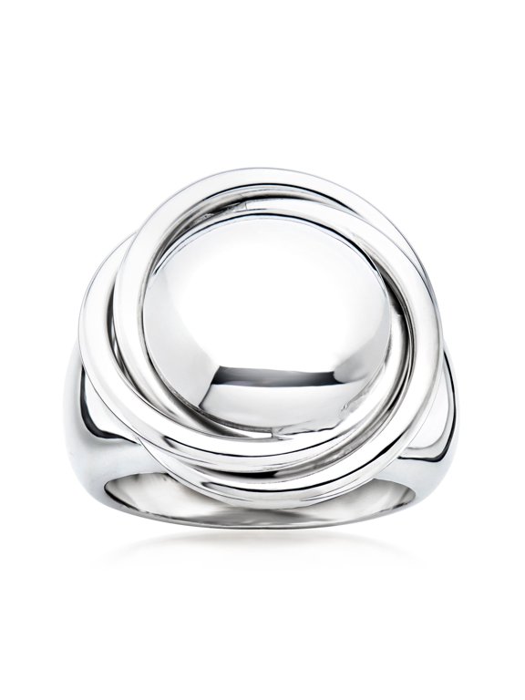 Italian Sterling Silver Big Bead Knot Ring, Women's, Adult