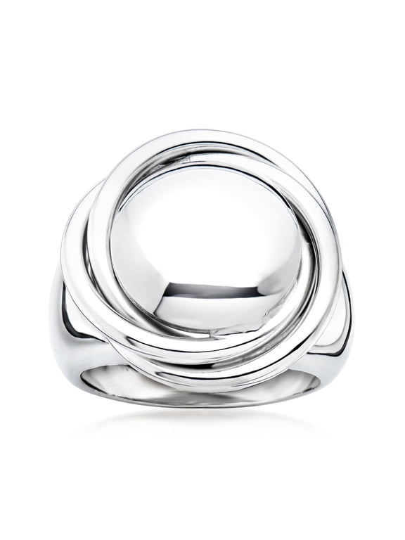 Italian Sterling Silver Big Bead Knot Ring, Women's, Adult