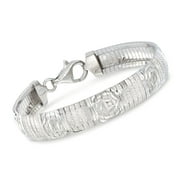 Ross-Simons Italian Sterling Silver Diamond-Cut Omega Bracelet, Women's, Adult