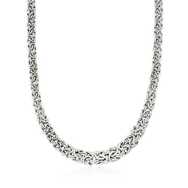 Ross-Simons Italian Sterling Silver Graduated Byzantine Necklace, Women's, Adult