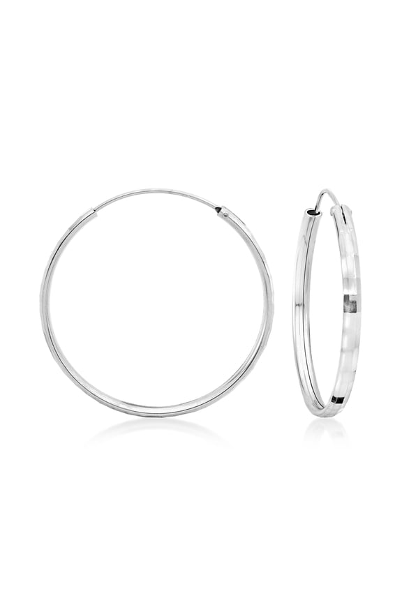 Italian Sterling Silver Hoop Earrings, Women's, Adult