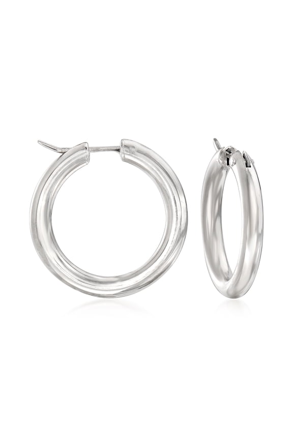 Italian Sterling Silver Hoop Earrings, Women's, Adult