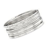 Ross-Simons Italian Sterling Silver Jewelry Set: 7 Assorted Texture Bangle Bracelets, Women's, Adult