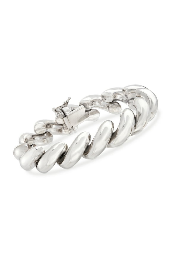 Italian Sterling Silver Large San Marco Bracelet, Women's, Adult