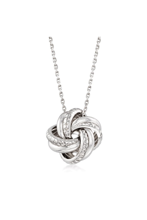 Italian Sterling Silver Love Knot Pendant Necklace, Women's, Adult
