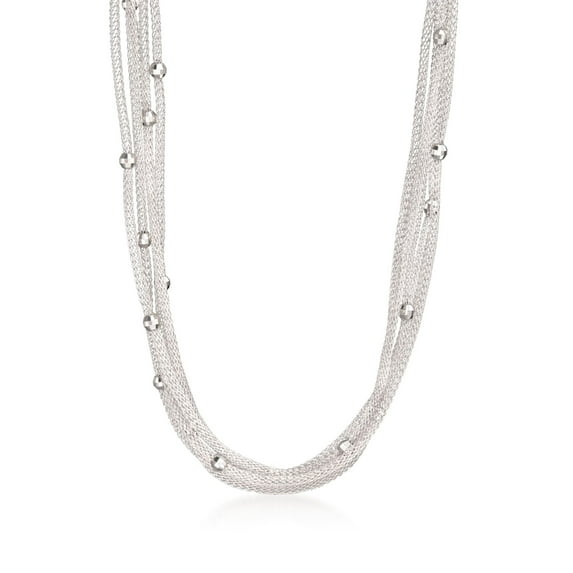 Ross-Simons Italian Sterling Silver Multi-Strand Mesh Necklace, Women's, Adult