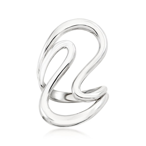 Ross-Simons Italian Sterling Silver Open-Space Wave Ring, Women's, Adult
