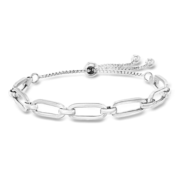 Ross-Simons Italian Sterling Silver Paper Clip Bolo Bracelet, Women's, Adult