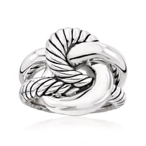 Ross-Simons Italian Sterling Silver Roped Knot Ring, Women's, Adult
