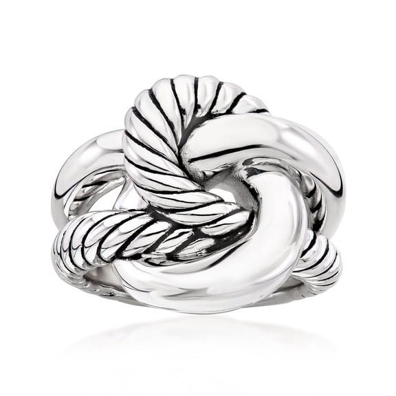 Ross-Simons Italian Sterling Silver Roped Knot Ring, Women's, Adult