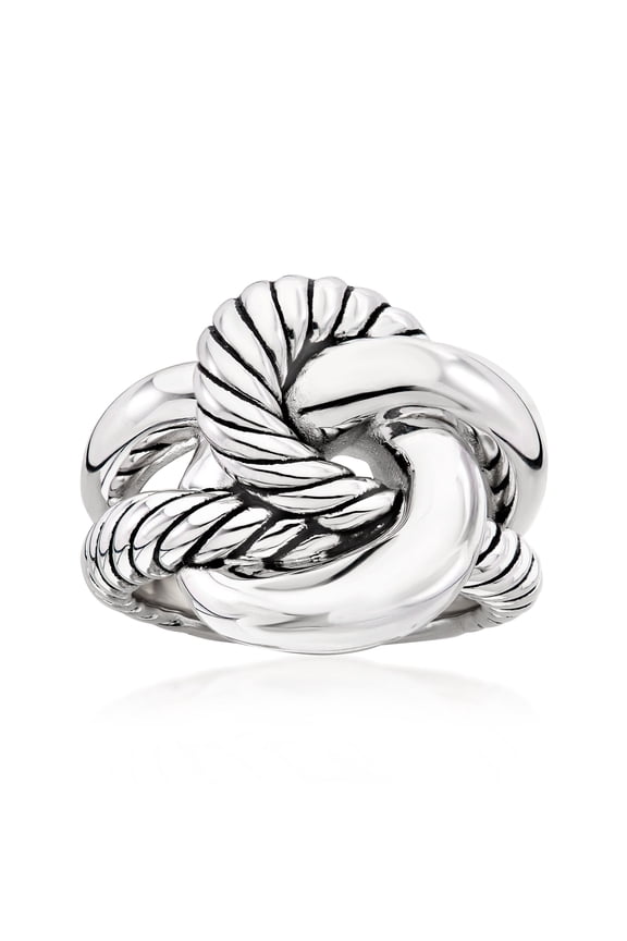 Italian Sterling Silver Roped Knot Ring, Women's, Adult