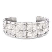 Ross-Simons Italian Sterling Silver Square-Pattern Cuff Bracelet, Womens, Adult