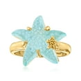 thumbnail image 1 of Ross-Simons Italian Tagliamonte 16mm Blue Venetian Glass Starfish Ring in 18kt Gold Over Sterling, Women's, Adult, 1 of 5