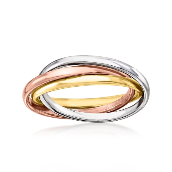 Ross-Simons Italian Tri-Colored Sterling Silver Rolling Ring, Women's, Adult