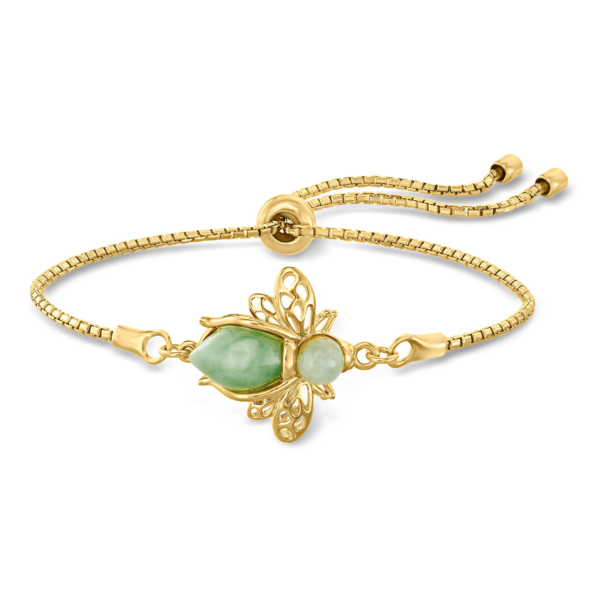 Ross-Simons Jade Bumblebee Bolo Bracelet in 18kt Gold Over Sterling, Women's, Adult