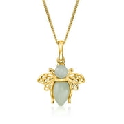 Ross-Simons Jade Bumblebee Pendant Necklace in 18kt Gold Over Sterling, Women's, Adult