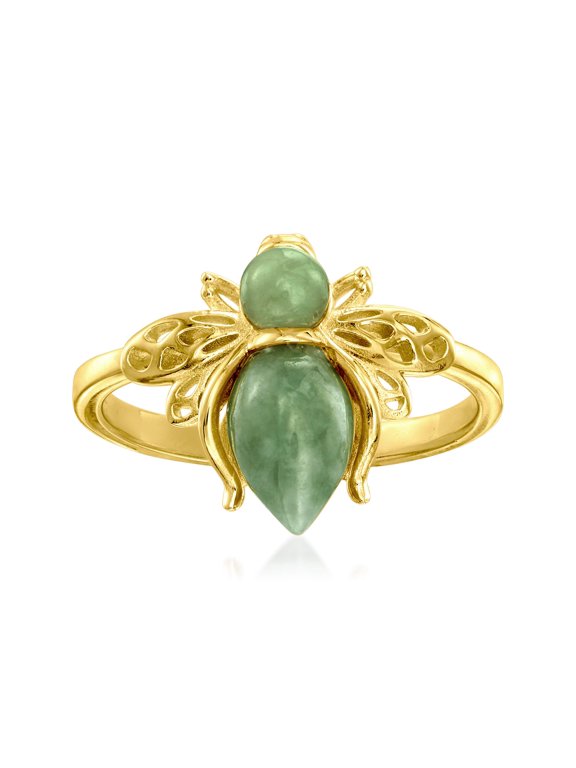 Jade Bumblebee Ring in 18kt Gold Over Sterling, Women's, Adult