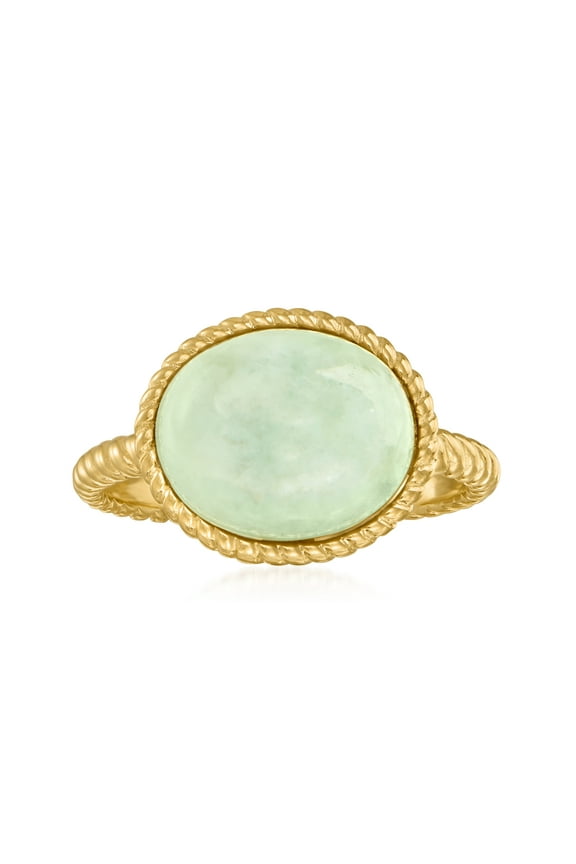 Jade Roped Ring in 18kt Gold Over Sterling, Women's, Adult
