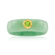ROSS-SIMONS Jade and .30 Carat Peridot Ring With 14kt Yellow Gold, Women's, Adult