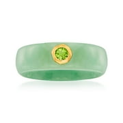 ROSS-SIMONS Jade and .30 Carat Peridot Ring With 14kt Yellow Gold, Women's, Adult