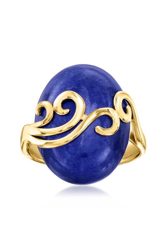 Lapis Swirl Ring in 18kt Gold Over Sterling, Women's, Adult