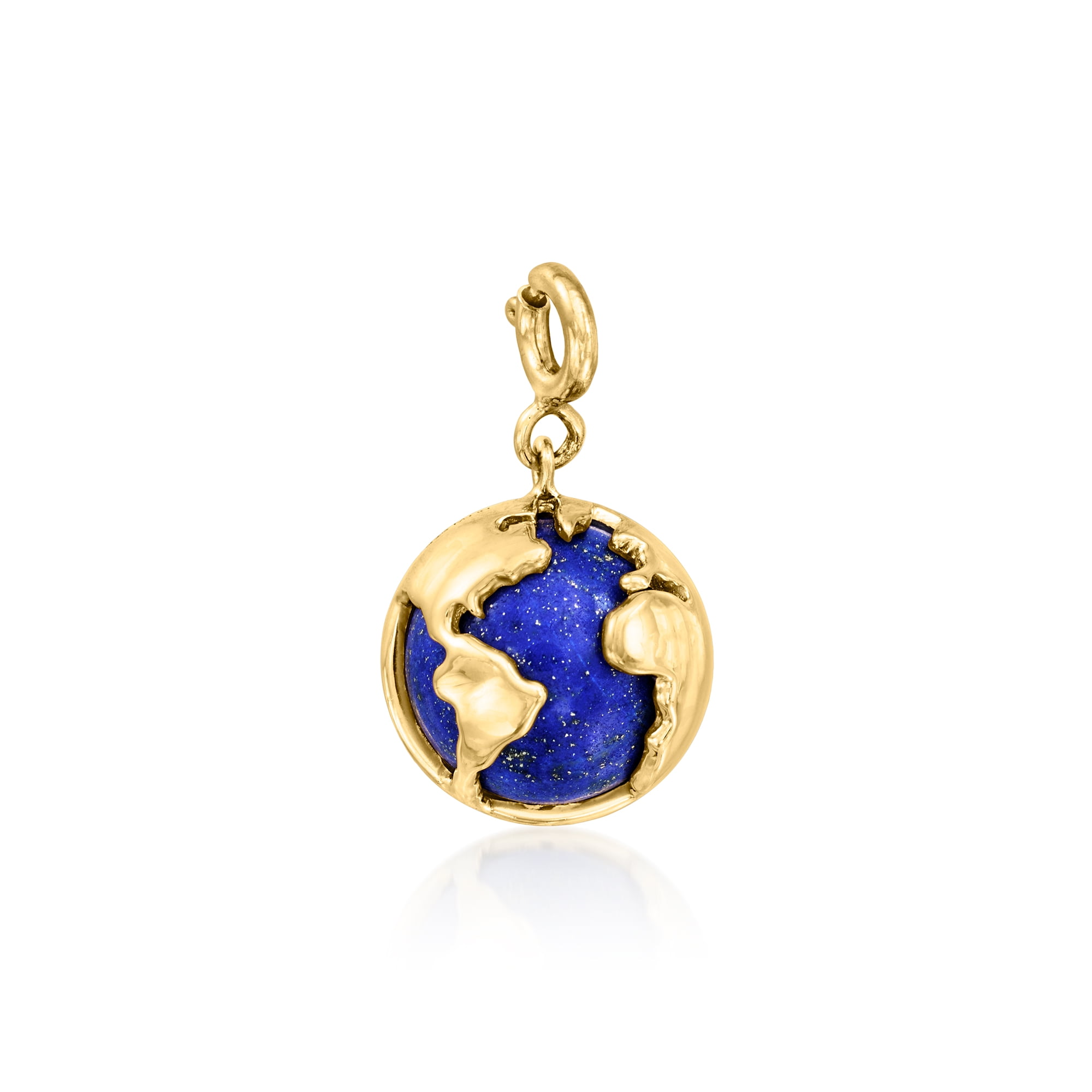 Ross-Simons Lapis and 18kt Gold Over Sterling Globe Charm, Women's, Adult