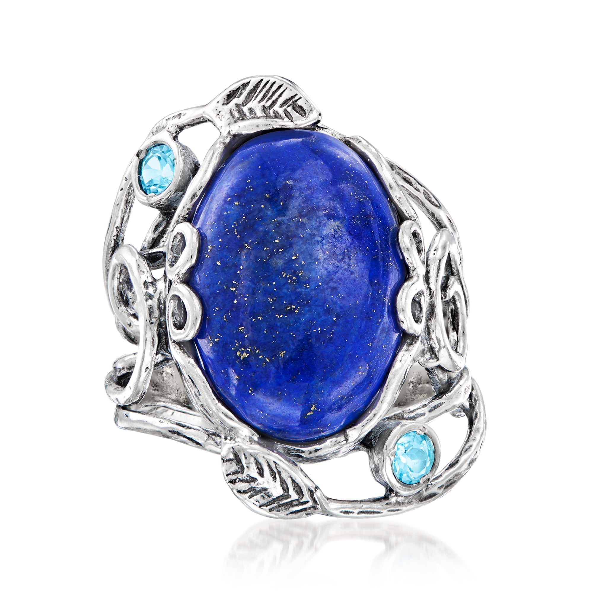 Ross-Simons Lapis and .20 ct. t.w. Sky Blue Topaz Ring in Sterling Silver,  Women's, Adult