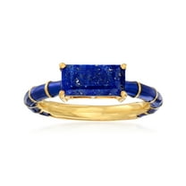 Ross-Simons Lapis and Dark Blue Enamel Ring in 18kt Gold Over Sterling, Women's, Adult