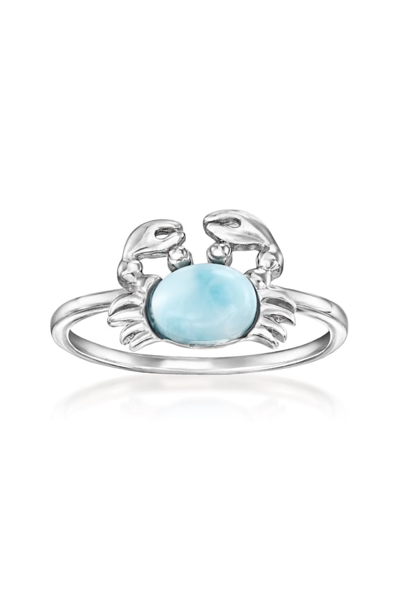 Larimar Crab Ring in Sterling Silver, Women's, Adult