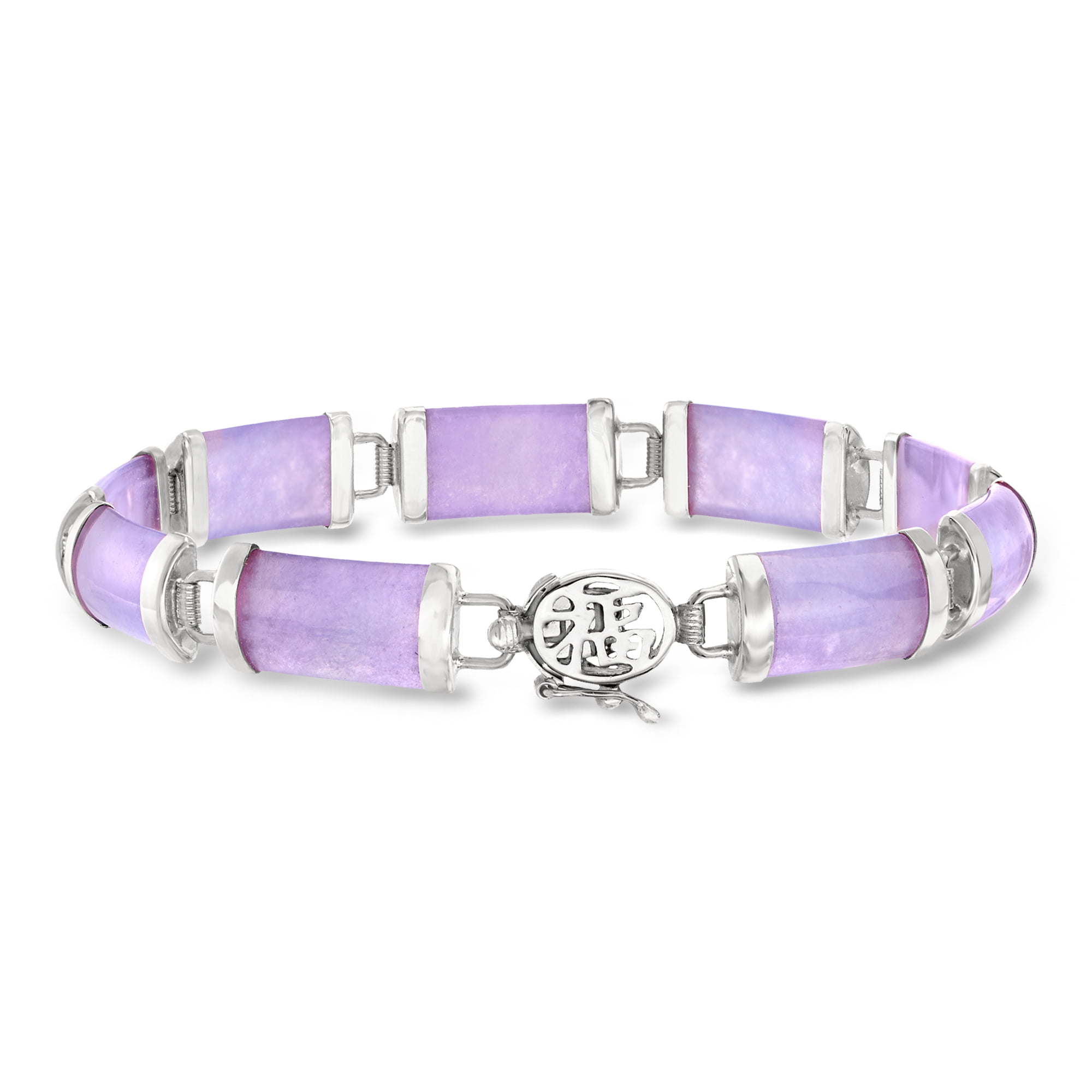 Ross-Simons Lavender Jade "Good Fortune" Bracelet in Sterling Silver, Women's, Adult