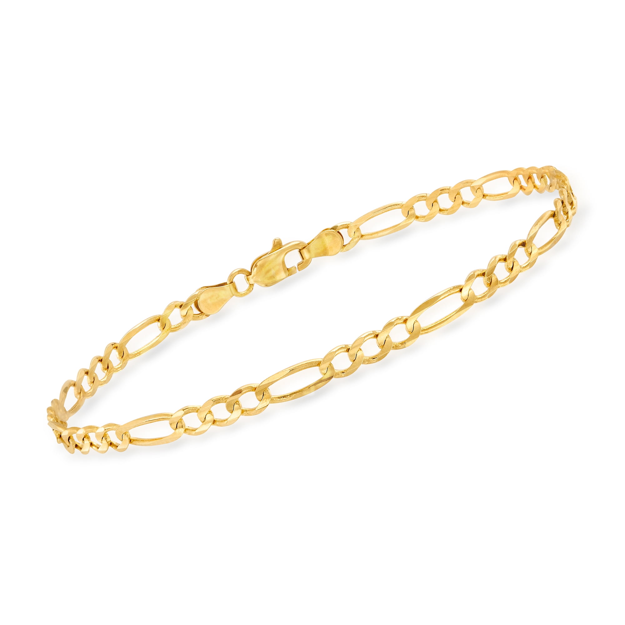 Ross-Simons Men's 3.8mm 14kt Yellow Gold Figaro-Link Bracelet for Male, Adult