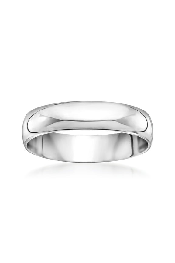 Men's 5mm 14kt White Gold Wedding Ring for Male, Adult